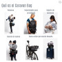 Pañalera CaravanBAG Black Love Radius | Asiento de Cadera Hip Seat