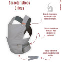 Vista lateral Marsupi Breeze Lightgray, mostrando el sistema de ajuste rápido con velcro en la cintura y el hombro.